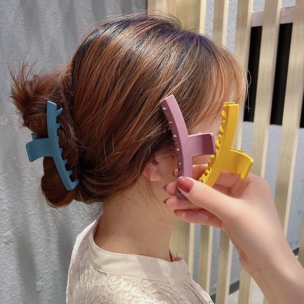 

hair accessories simple solid color scrub acrylic makeup tool clips for women girls handmade crabs fashion