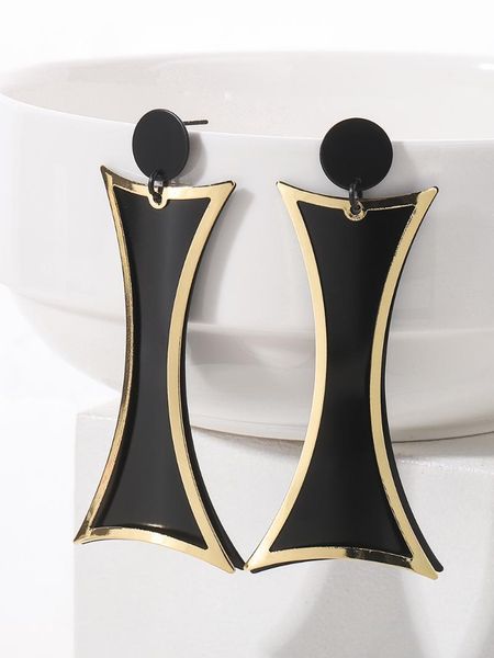 

dangle & chandelier wybu earrings for women gold and black geometric style long 2021 est fashion jewelry girls gift, Silver