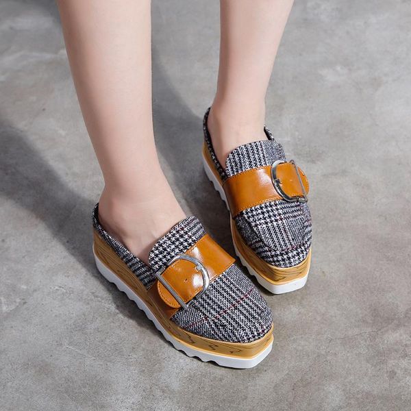 

slippers sponge cake comfortable fashion thick-soled sandals and women casual flat platform high zapatillas u24-15, Black