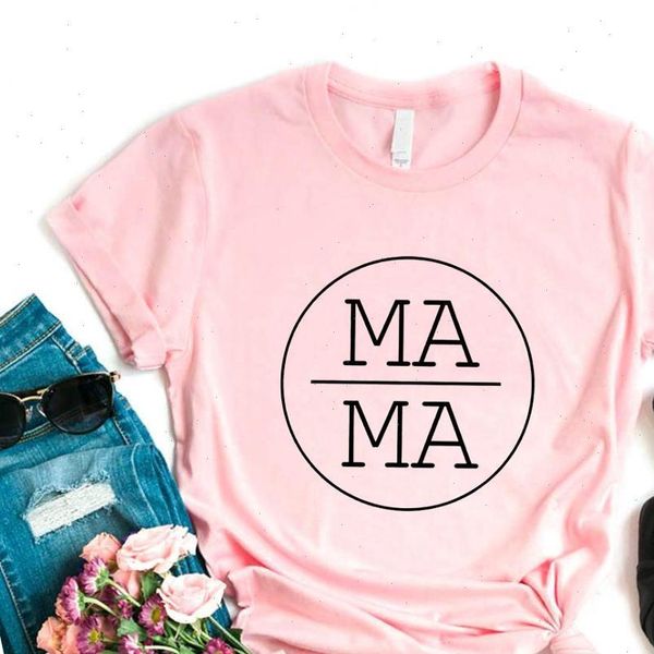 

women t shirt mama circle print tshirt women short sleeve o neck loose ladies causal tee shirt clothes, White