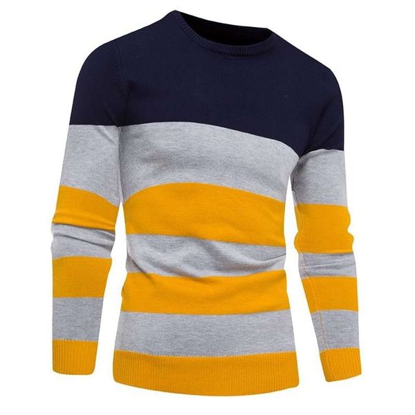 

2021spring and autumn new wear pullover striped men's sweater, White;black
