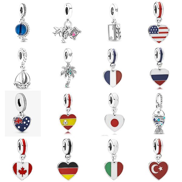 NUOVO 2021 100% 925 argento sterling barca ciondolo pesce adatto fai da te braccialetto originale gioielli regalo Fshion