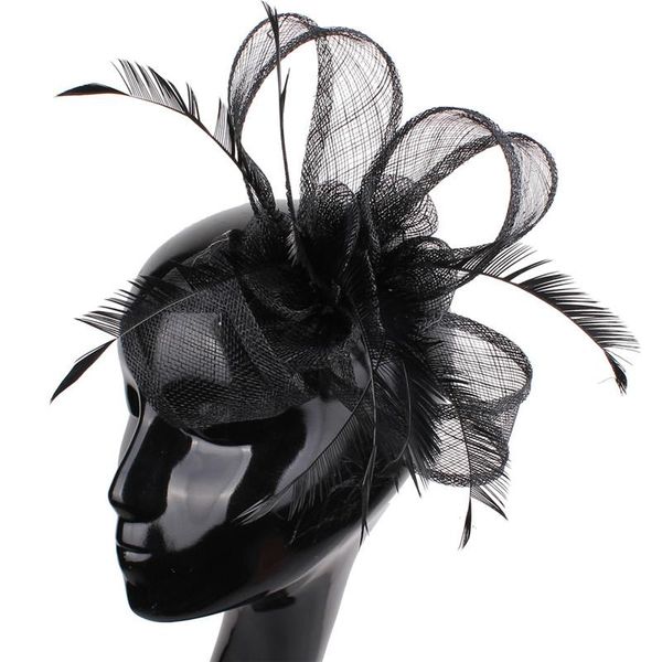 

hair accessories womens party fascinators elegant ladies headwear headbands feather wedding bridal marry headdress fashion