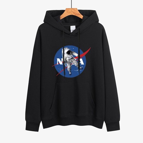 

men's sweater astronaut fashion men's jacket loose long sleeve hoodie, Black