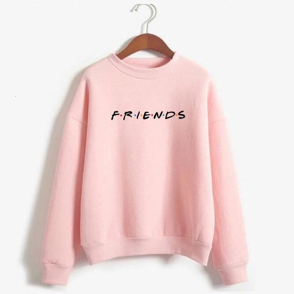 

friends tv hoodies women casual crewnecck sweatshirt harajuku kawaii fleece pullover hoodies femme clothing sweat female, Black