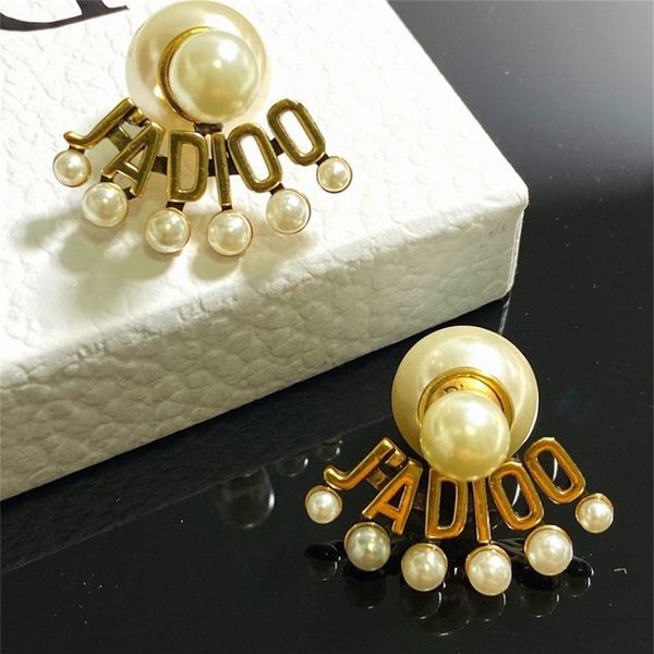

fan pearl earrings female 925 silver needle anti allergy earrings female, Golden