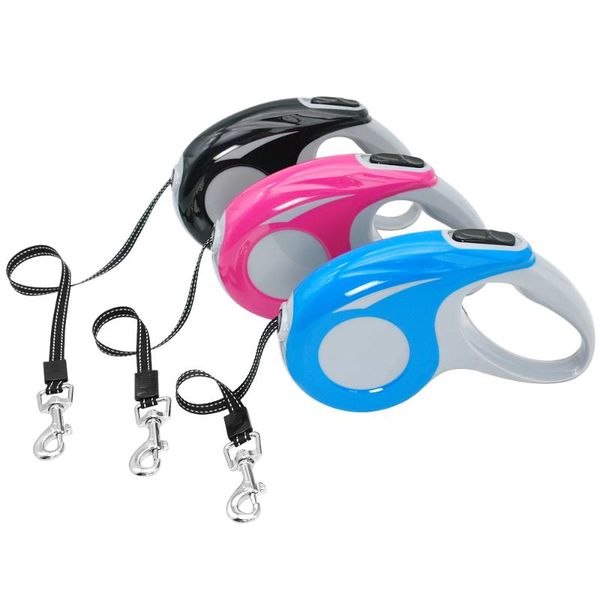 

dog collars & leashes 3m/5m retractable leash extending automatic walking running lead pet puppy cat traction rope belt for small medium
