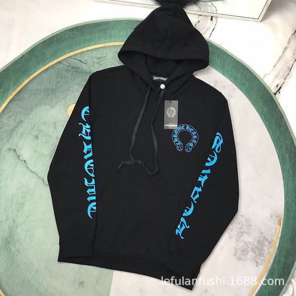 

outlet brand crochet print hoodie with small arms on both sides and navy double cross at back i3z1, Black