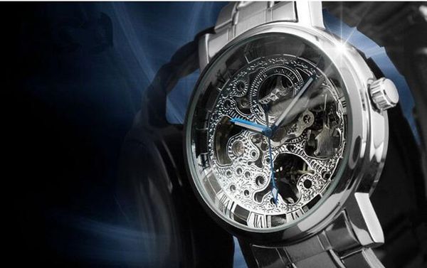 Лучшие продажи победителя мода мужчина часы мужские автоматические часы механические часы для мужчин металлическая полоса wn54