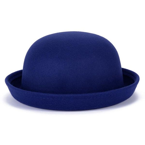 

berets 2021 autumn winter vintage parent-child imitation wool felt hat ladies children's kids british fedoras for women girl, Blue;gray