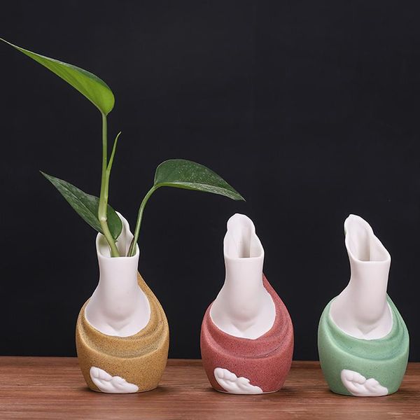 

vases simple ceramic two-color frosted vase hydroponic flower modern home decoration household stoare tea ceremony ornaments