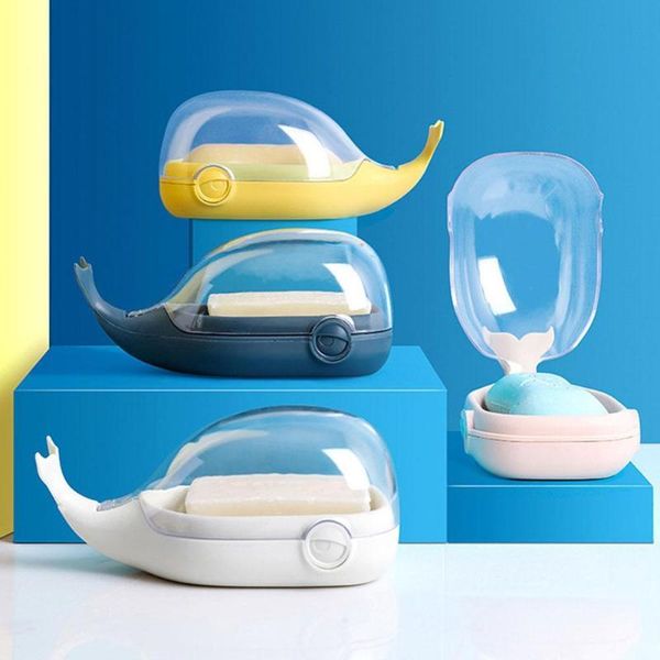 

soap dishes bathroom dish box cute cartoon whale holder travel accessories tray shower drainer home contain f2o7