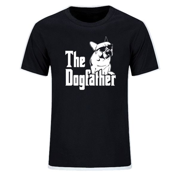 Dogfather Dog папа французский бульдог смешные футболки мужские летние хлопчатобумажные хлопок хараджуку с коротким рукавом o шея улица топы есу размер 210706