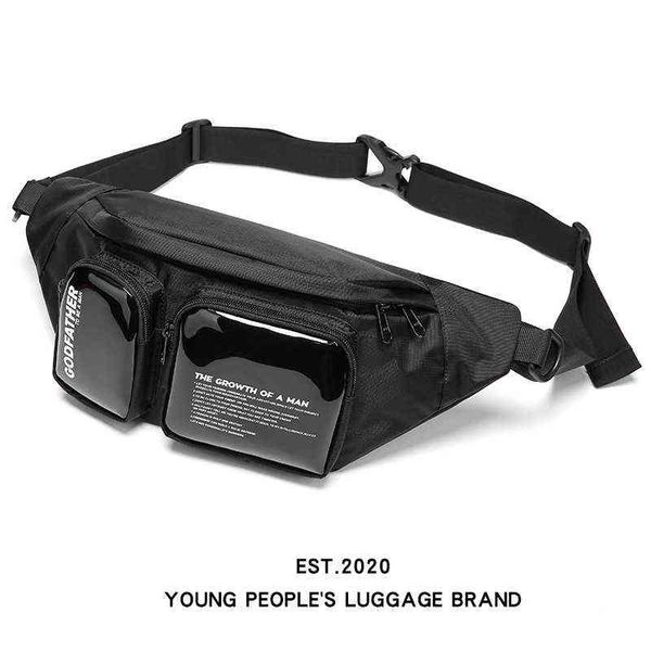 

inschao nylon messenger bag men's and women's fashion hip hop tooling functional waist chest tactical