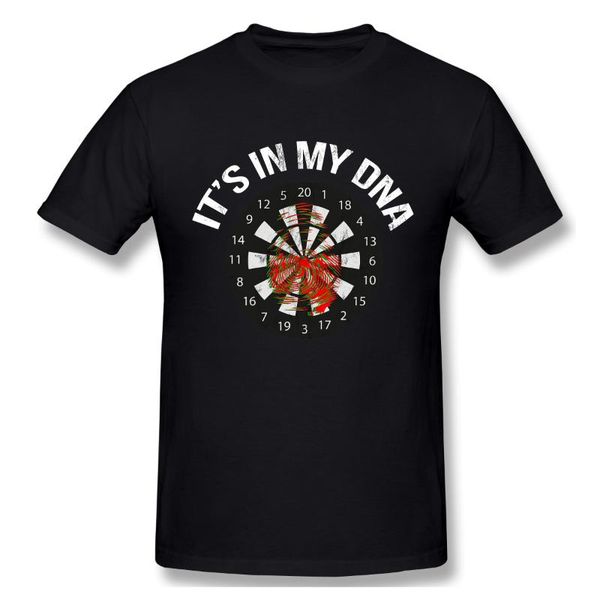 

men's t-shirts funny dart its in my dna fingerprint tshirt man t shirt shirts cotton summer tshirts short sleeves tees t-shirt woman, White;black