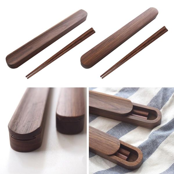 

chopsticks reusable wooden chopstick holder with storage case for student outdoor travel