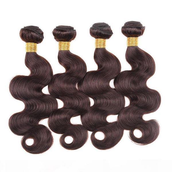 

selling brazilian dark brown human hair 4 bundle colored #2 brazilian human hair weaves body wave virgin human hair extensions, Black