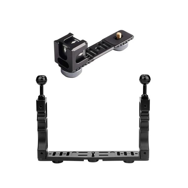 

handle grip stabilizer rig handheld & quadruple cold shoe stabilizer mounts shoe mount plate adapter