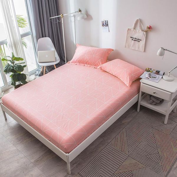 

sheets & sets geometric print fitted sheet for single double bed kids adults 100% cotton (no case) xf750-17