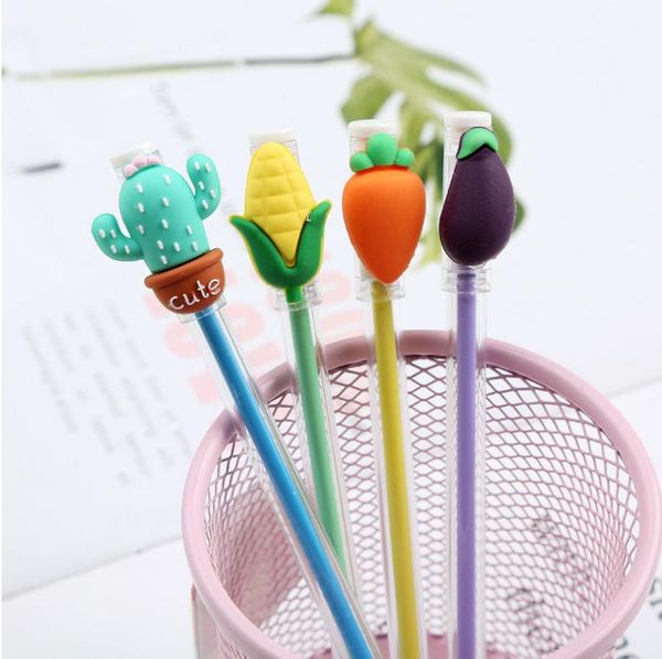 

gel pens creative cartoon simulation vegetable neutral pen transparent rod lovely learning stationery office water-based signature