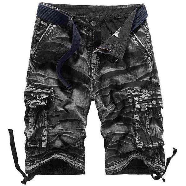 Mode Herren Cargo-Shorts Armee-Stil Casual Shorts Sommer Männer Jogger Overall Squad Match Wadenlange Tragen Homens Plus Größe 01 H1210