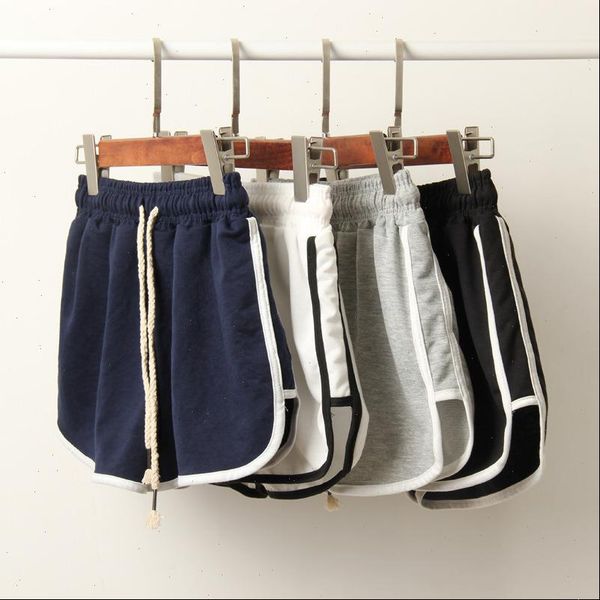 

2021 women plus size xxxl shorts summer elastic high waist booty shorts female black white solid loose beach short pants, White;black