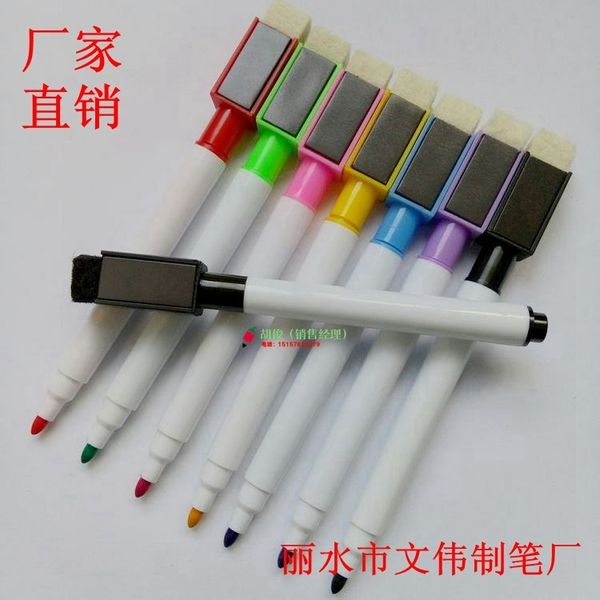 

children's straight whiteboard pen with magnetic brush, Black;red