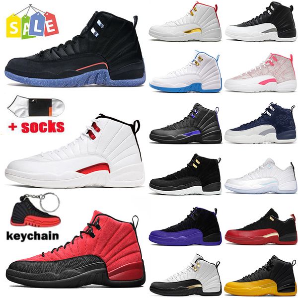 

12s mens women basketball shoes jumpman 12 2022 fashion university gold reverse flu game twist utility royalty playoffs easter trainers snea, White;red