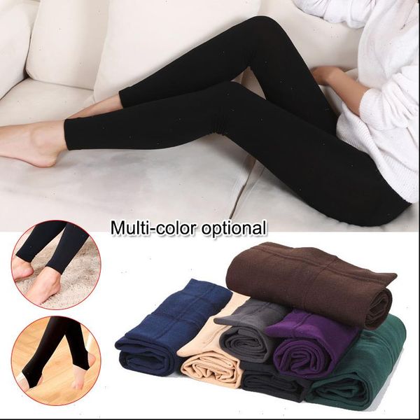 

women heat fleece winter stretchy leggings warm fleece lined slim thermal pants sale wt drop shipping, Black