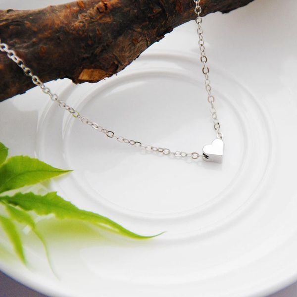

pendant necklaces 2021 romantic fashion necklace for women love heart shape exquisite luxury rhinestones ladies jewelry, Silver