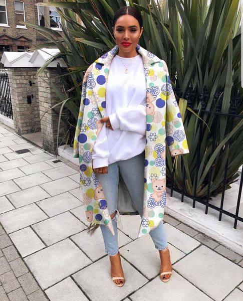 

women's vests hhdmv 2021 spring women fashion street hip hop style outwear long sleeve no buttons lapel printed casual lady, Black;white