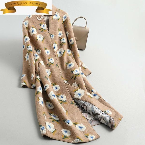 

women's fur & faux women real coat sheep shearing winter floral jacket clothes 2021 windbreaker wphyjr001 yy1134, Black