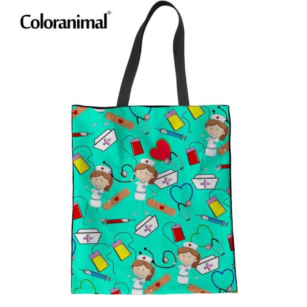 

shopping bags coloranimal bag women large cotton casual canvas fabric ladies tote linen cartoon print reusable eco