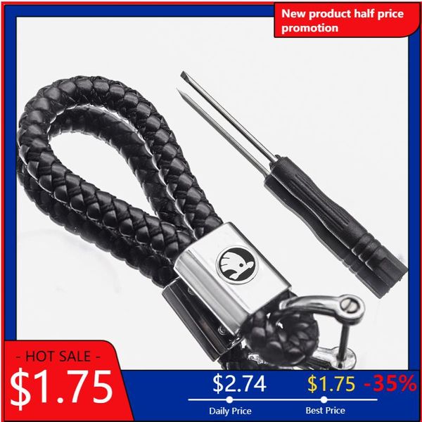 

keychains 1 pcs business key chain auto parts braided rope pendant for skoda- citigo fabia kodiaqoctavia rapid superb kamiq, Silver