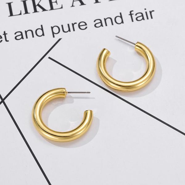 

fashion elegant hoop earrings for women gold silver color copper round geometric circle punk party jewelry gift high quality, Golden;silver