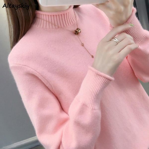 

women's sweaters sweater women elegant chic stylish pure vintage minimalist autumn ladies daily wear trendy soft loose thick female kni, White;black