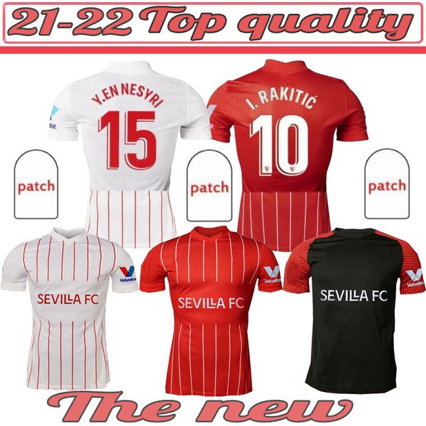 

21 22 soccer jerseys 2021 2022 ever banega en-nesyri navas de jong el haddadi reguilon football shirt men kids camisetas futbol, Black;yellow