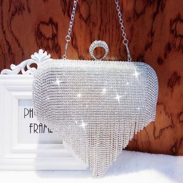 

new fringed pearls set with diamondsevening bagdiamond female bagdress handbag