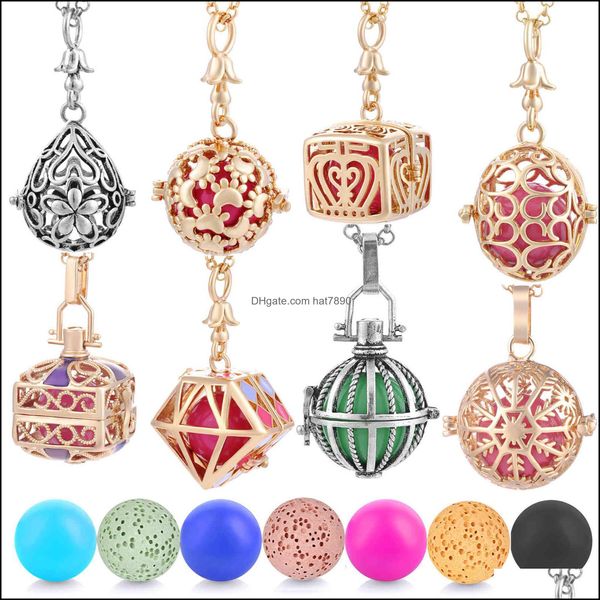 Anhänger Halsketten Anhänger Schmuck Marke Halskette Mexiko Glockenspiel Musik Engel Ball Anrufer Medaillon Vintage Schwangerschaft Aromatherapie Ätherisches Öl