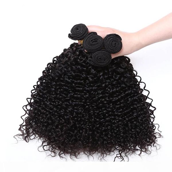 

elibess hair-factory supplier indian virgin remy human hair kinky curly 3 bundles 60g pcs human hair weaving, Black