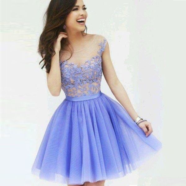 

new elegant cocktail dresses evening party gowns tulle short a-line modern scoop style homecoming dress, Black