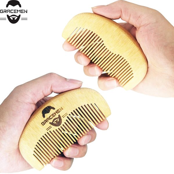 MOQ 100 PCS logotipo personalizado Eco-amigável cabelo de bambu / pente de barba Anti estática bolso portátil pentes naturais para homens mulheres