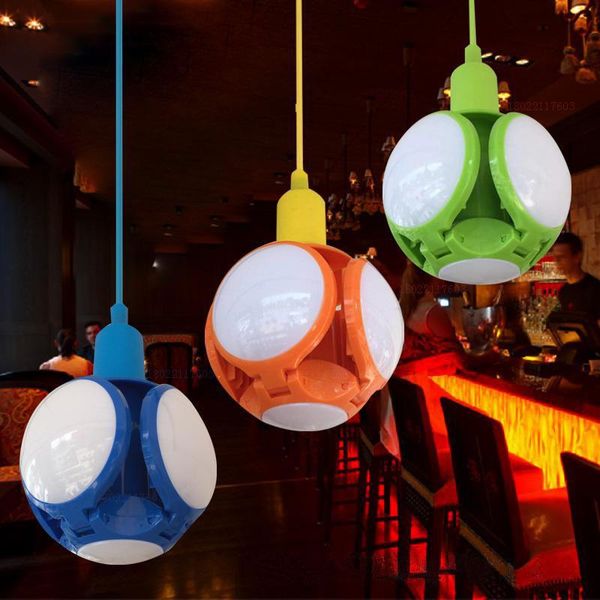 

pendant lamps adjustable deformable football light led ufo ball bulb e27 ceiling bar lamp for bedroom study living room home decor 5 colors