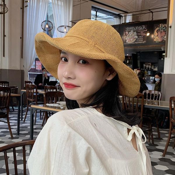 

beanies fisherman hat women summer thin able knitted sun protection trendy