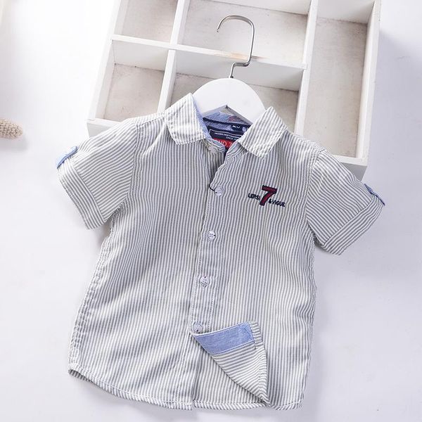 

shirts cotton striped boys uniform short sleeve summer kids shirt children's clothing, White;black