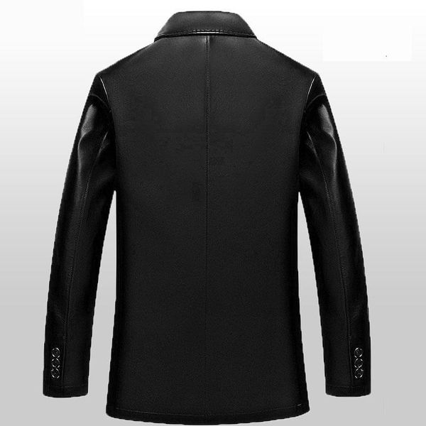 

new arrival fashion leather jacket men spring autumn suit collar casual single breasted size m l  2xl 3xl, Black