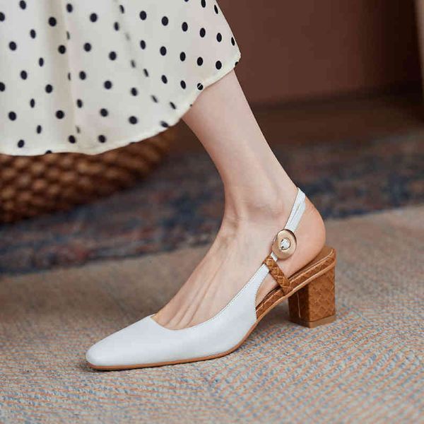 

sandals you'll see ladies in leather sandals shoes 22-24.5cm upper relief large square heel and ladies'sandals 9cfi, Black