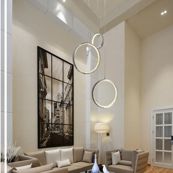 

chandeliers round crystal chandelier led circle rings droplight lamp hanging lustres home decoration lighting modern