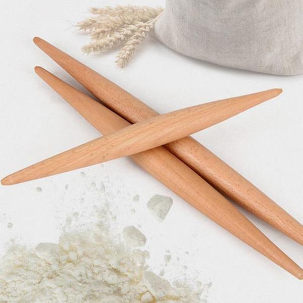 

rolling pins & pastry boards 1pc non-stick cooking tool gadgets pasta dumpling skin maker double pin wood fondant cake dough roller