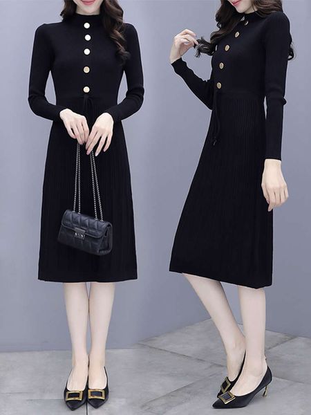 

with fur skirt, dress, 2021 new women's long style, over knee, slim fit, bottom coat, autumn and winter dress, White;black